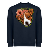 Navy jack russel floral Heavyweight Sweatshirt - Jasminsmagicworld