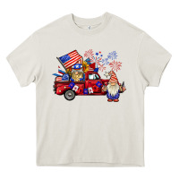 Cream american gnomies truck Heavy Core Tee - BarkalooDesign