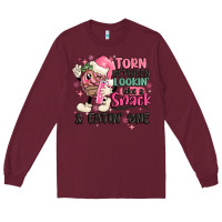 Burgundy torn between lookin' like a snack and eatin' one Long Sleeve Tee - MaliasSmallBusiness