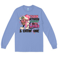 Colony Blue torn between lookin' like a snack and eatin' one Long Sleeve Tee - MaliasSmallBusiness