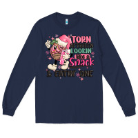 Navy torn between lookin' like a snack and eatin' one Long Sleeve Tee - MaliasSmallBusiness