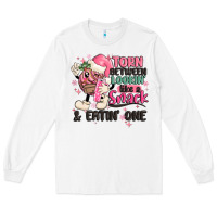 White torn between lookin' like a snack and eatin' one Long Sleeve Tee - MaliasSmallBusiness