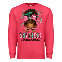 Cardinal Surgical Technologist Afro Messy Bun Premium Sweatshirt - texasbilliewilder