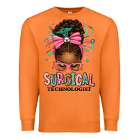 Carrot Surgical Technologist Afro Messy Bun Premium Sweatshirt - texasbilliewilder