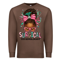 Chestnut Surgical Technologist Afro Messy Bun Premium Sweatshirt - texasbilliewilder