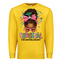 Lemon Surgical Technologist Afro Messy Bun Premium Sweatshirt - texasbilliewilder