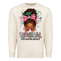 Sandshell Surgical Technologist Afro Messy Bun Premium Sweatshirt - texasbilliewilder