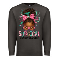 Smoke Surgical Technologist Afro Messy Bun Premium Sweatshirt - texasbilliewilder