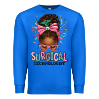 True Royal Surgical Technologist Afro Messy Bun Premium Sweatshirt - texasbilliewilder