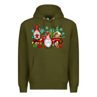 Army Green christmas gnome truck Premium Hoodie - texasbilliewilder