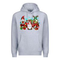 Heather Grey christmas gnome truck Premium Hoodie - texasbilliewilder