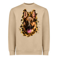 Mushroom german shepherd leopard background Heavyweight Sweatshirt - Jasminsmagicworld