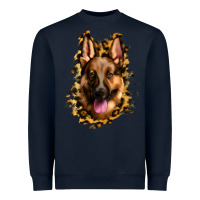 Navy german shepherd leopard background Heavyweight Sweatshirt - Jasminsmagicworld