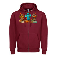 Burgundy fall tree cross Zipper Hoodie - BundleAndBundleShop