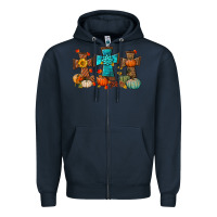 Navy fall tree cross Zipper Hoodie - BundleAndBundleShop