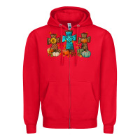 Red fall tree cross Zipper Hoodie - BundleAndBundleShop