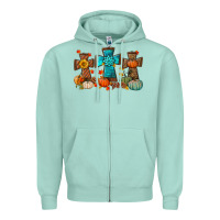Seafoam fall tree cross Zipper Hoodie - BundleAndBundleShop