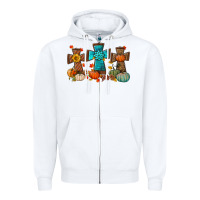 White fall tree cross Zipper Hoodie - BundleAndBundleShop