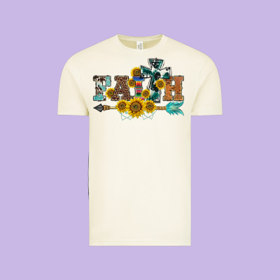 Western Faith Arrow Sunflowers Vintage Tee Designed By Barkaloodesign