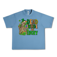Pebble Blue dead inside but lucky  with skeleton Urban Heavy Tee - AdoDesignShop