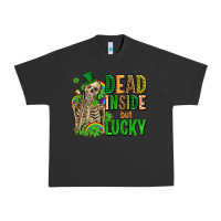 Pigment Black dead inside but lucky  with skeleton Urban Heavy Tee - AdoDesignShop