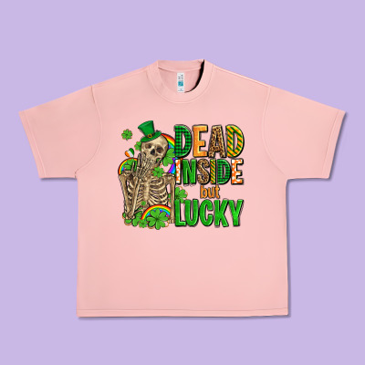 Dead Inside But Lucky  With Skeleton Urban Heavy Tee Designed By Adodesignshop
