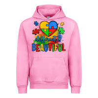Fuchsia Pink different is beautiful autism Urban Hoodie - OliviaCreatesArt