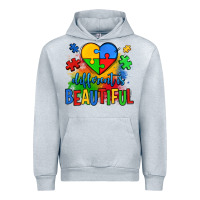Heather Grey different is beautiful autism Urban Hoodie - OliviaCreatesArt