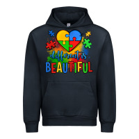 Navy different is beautiful autism Urban Hoodie - OliviaCreatesArt