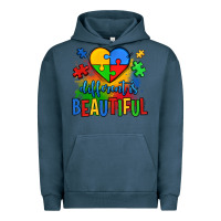 Pigment Midnight Navy different is beautiful autism Urban Hoodie - OliviaCreatesArt