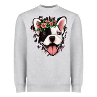 French Bulldog Floral Heavyweight Sweatshirt | Teevron