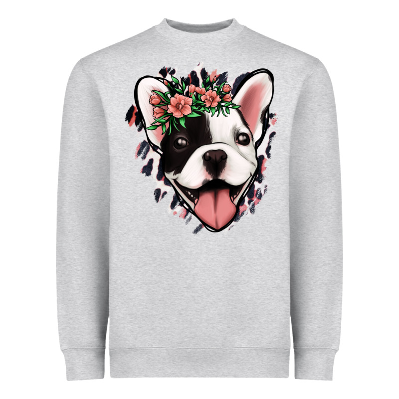 French Bulldog Floral Heavyweight Sweatshirt by Jasminsmagicworld | Teevron