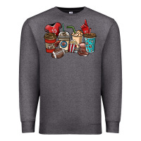 Charcoal Heather Football coffee cups Premium Sweatshirt - NancyCooperArtShop
