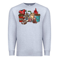 Heather Grey Football coffee cups Premium Sweatshirt - NancyCooperArtShop