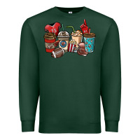 Sports Green Football coffee cups Premium Sweatshirt - NancyCooperArtShop
