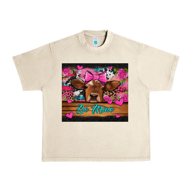 Be Mine Valentine's Day Cow Urban Heavy Tee by Jasminsmagicworld | Teevron