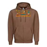 Chestnut hello pumpkin season libbey glass Zipper Hoodie - BundleAndBundleShop