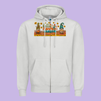 Hello Pumpkin Season Libbey Glass Zipper Hoodie Designed By Bundleandbundleshop