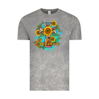 Cloud Rock western belive sunflowers cross Vintage Tee - BarkalooDesign