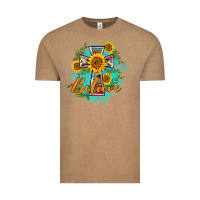 Vintage Coffee western belive sunflowers cross Vintage Tee - BarkalooDesign