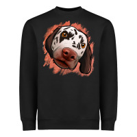 Black dalmatians peach glitter background Heavyweight Sweatshirt - Jasminsmagicworld