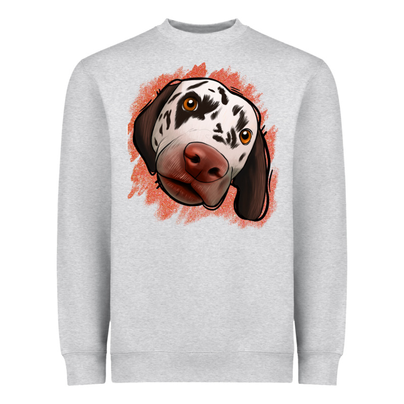 Dalmatians Peach Glitter Background Heavyweight Sweatshirt by Jasminsmagicworld | Teevron