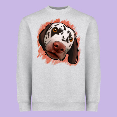 Dalmatians Peach Glitter Background Heavyweight Sweatshirt Designed By Jasminsmagicworld