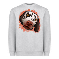 Heather Grey dalmatians peach glitter background Heavyweight Sweatshirt - Jasminsmagicworld
