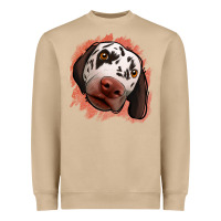 Mushroom dalmatians peach glitter background Heavyweight Sweatshirt - Jasminsmagicworld