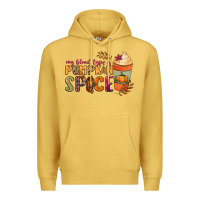 Antique Gold my blood type is pumpkin spice Premium Hoodie - NancyCooperArtShop