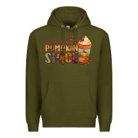 Army Green my blood type is pumpkin spice Premium Hoodie - NancyCooperArtShop