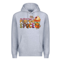 Heather Grey my blood type is pumpkin spice Premium Hoodie - NancyCooperArtShop