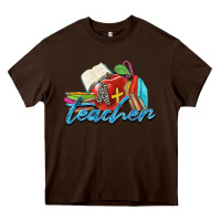 Chocolate Brown a  teacher Heavy Core Tee - Zillion Design Studio