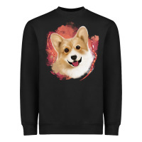 Corgi Peach Watercolor Background Heavyweight Sweatshirt | Teevron
